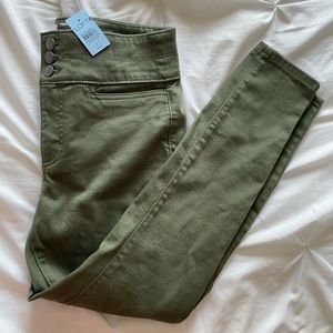 NWT LOFT GREEN HIGH RISE SKINNY JEANS PANTS